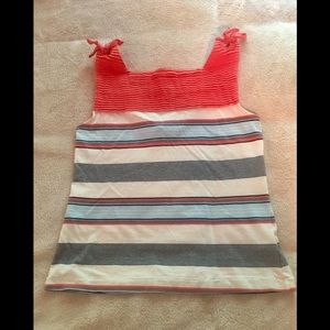 Anthropologie Postmark Striped Tie Shoulder Tank